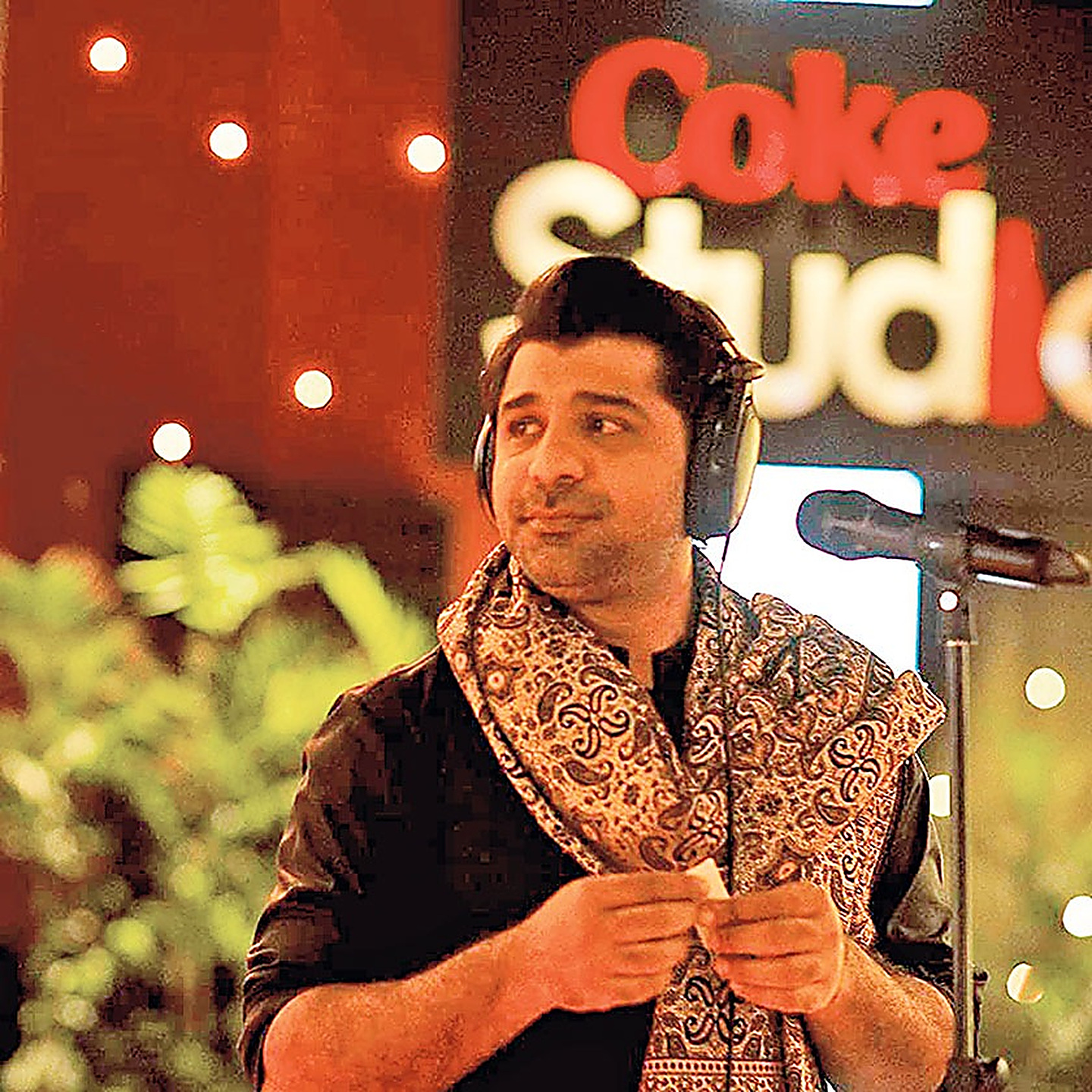 Shuja Haider recording on Coke Studio