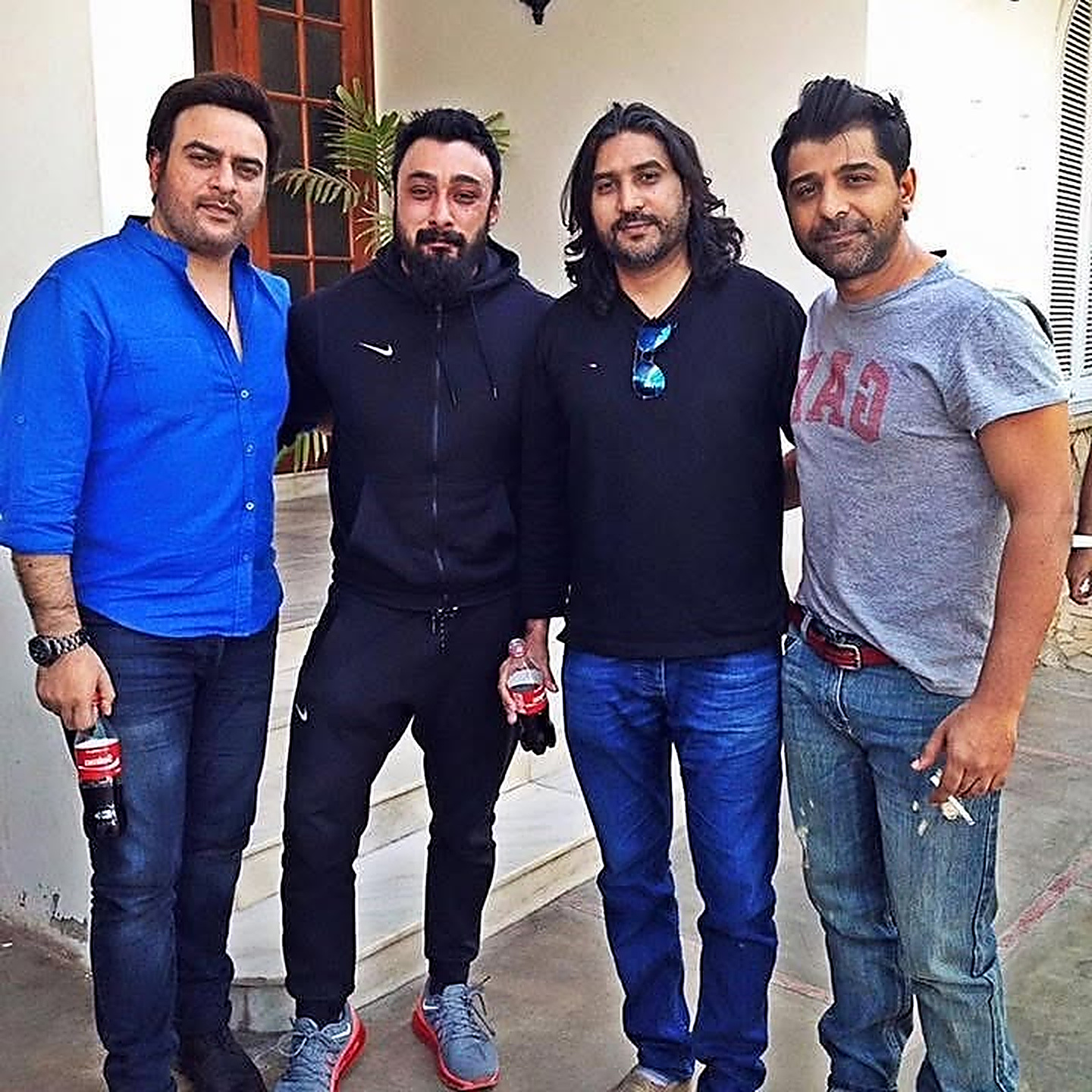 Shuja Haider with the Coke Studio band